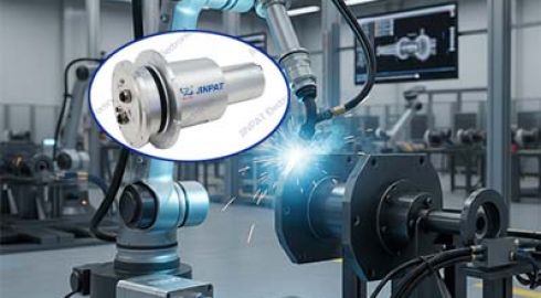 溶接ロボット向けハイブリッドスリップリング：エア＋電気＋百兆イーサネット統合ソリューション