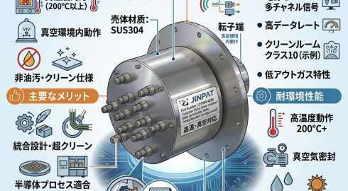 半導体装置向け高温真空スリップリングとは？200℃以上の環境に対応するLPT000-1260を紹介