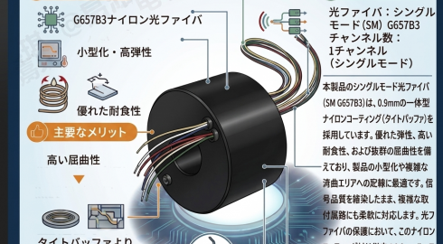 パイプラインロボット用光ファイバースリップリング｜IP67・単一モード対応 LPT012-0210-02PE-02S